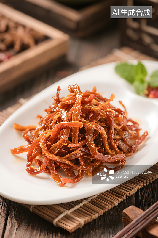 【AI数字艺术】香辣诱人的肉干零食图片素材