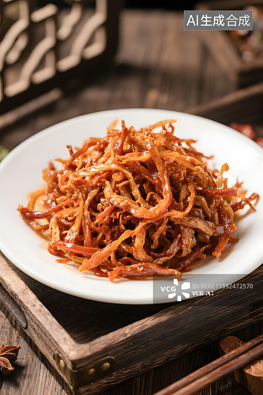【AI数字艺术】香辣诱人的肉干零食图片素材