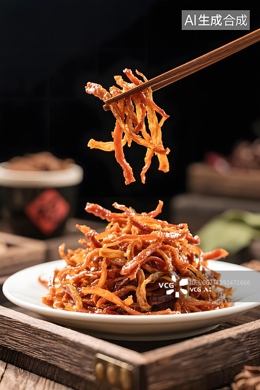 【AI数字艺术】香辣诱人的肉干零食图片素材