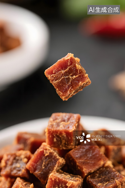 【AI数字艺术】方块牛肉干颗粒图片素材