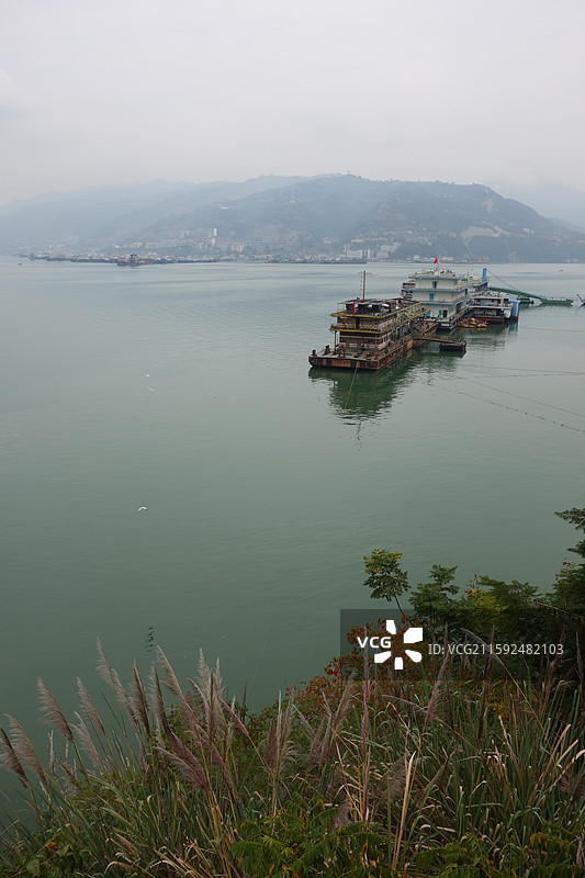 重庆市奉节县白帝镇夔州古城依斗门外长江码头图片素材