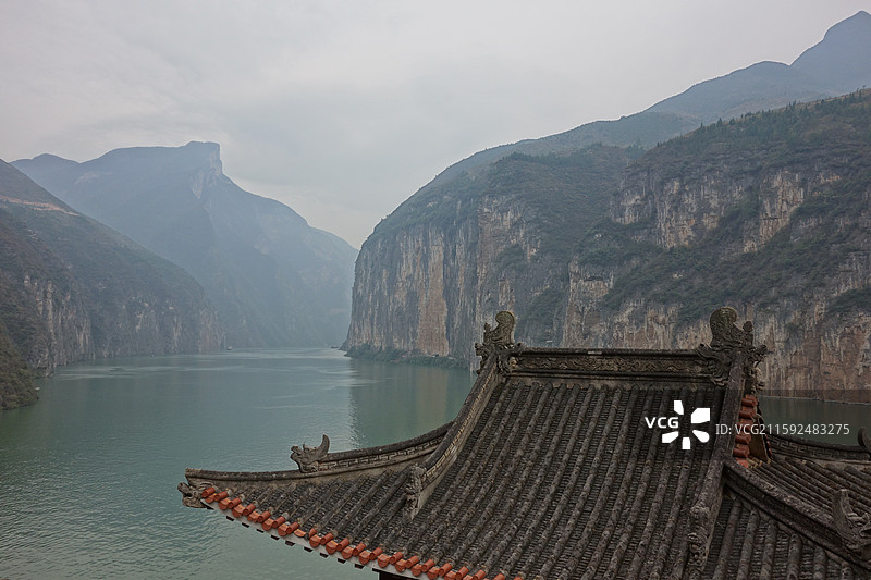 重庆市奉节县瞿塘峡白帝城夔门赤甲楼图片素材