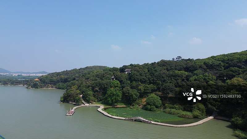 万浪桥，无锡，鼋头渚景区，无人机航拍图片素材