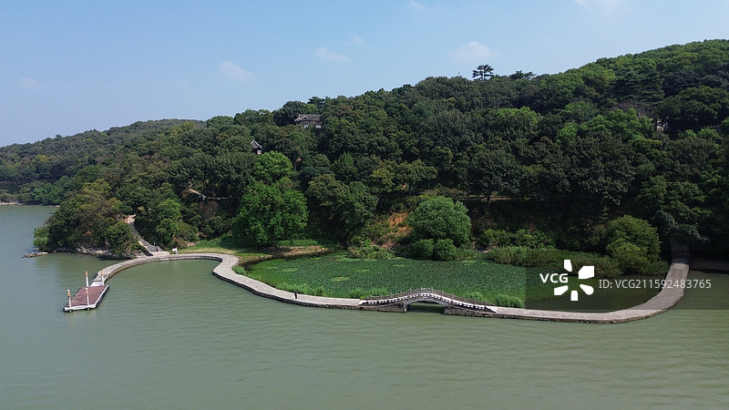 万浪桥，无锡，鼋头渚景区，无人机航拍图片素材