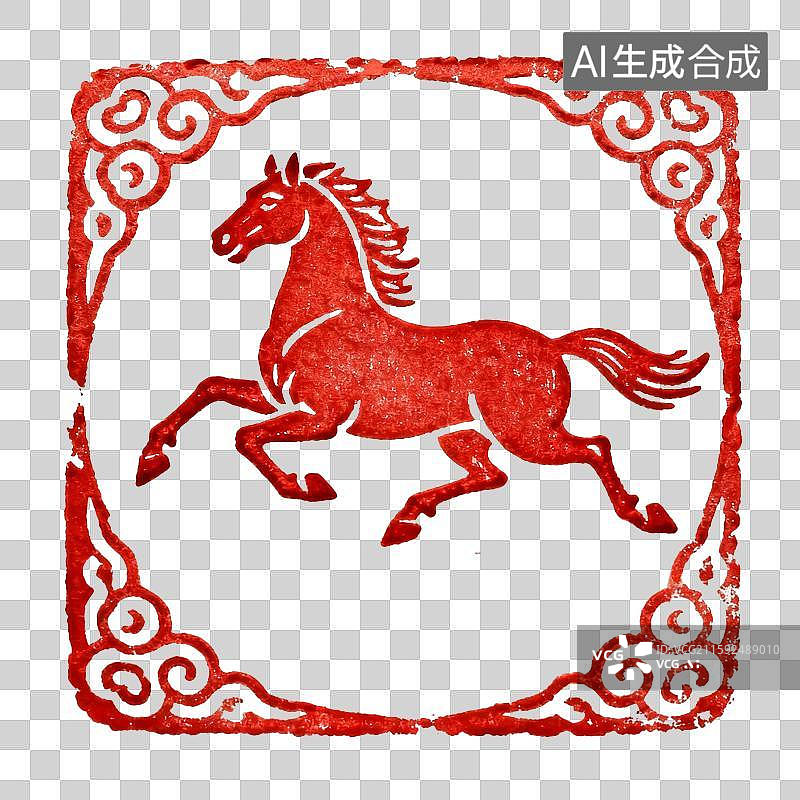 【AI数字艺术】马年印章设计，马的印章图案，创意古典印章图片素材