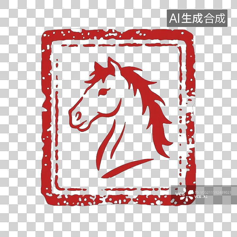 【AI数字艺术】马年印章设计，马的印章图案，创意古典印章图片素材