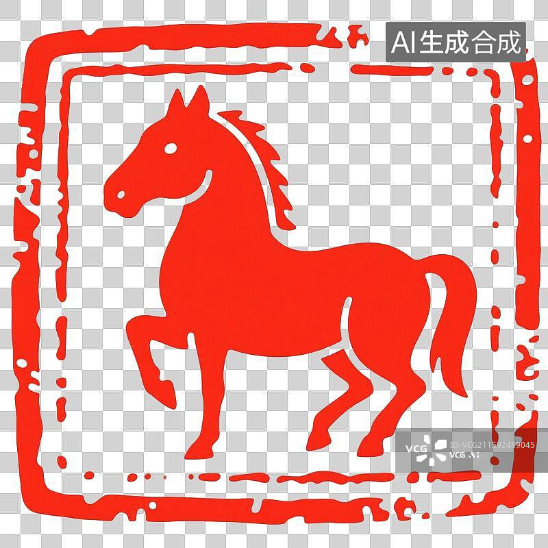 【AI数字艺术】马年印章设计，马的印章图案，创意古典印章图片素材