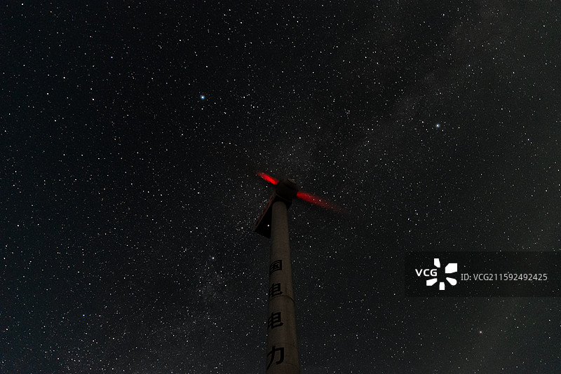 星空下的风车图片素材