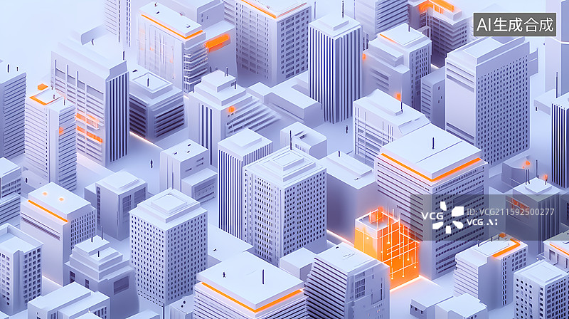 【AI数字艺术】数字化城市互联互通图片素材