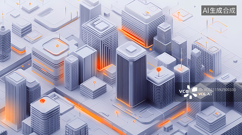 【AI数字艺术】数字化城市互联互通图片素材