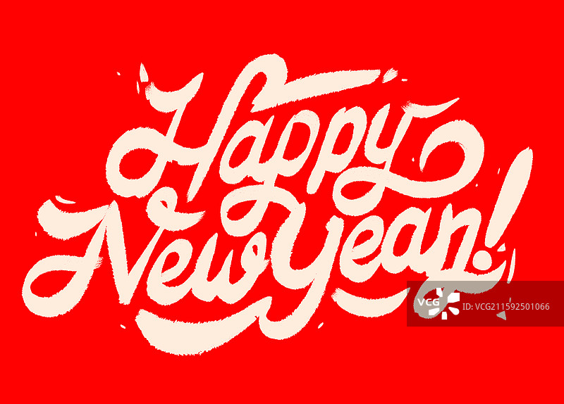 书法手写体_英文_新年快乐图片素材