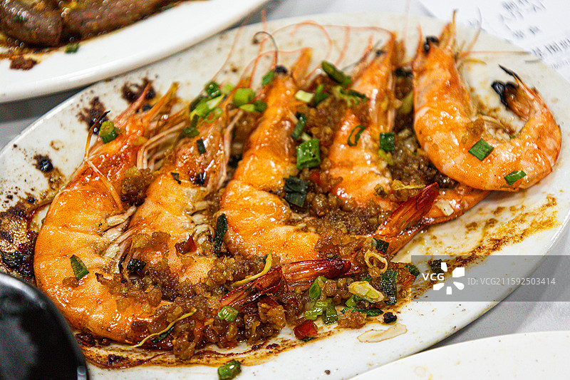 蒸虾豉汁蒸虾图片素材
