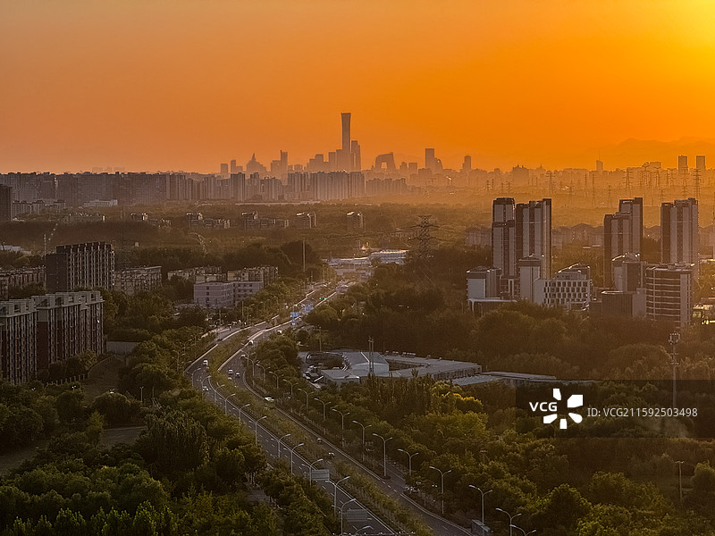 从北京通州远眺中国尊图片素材