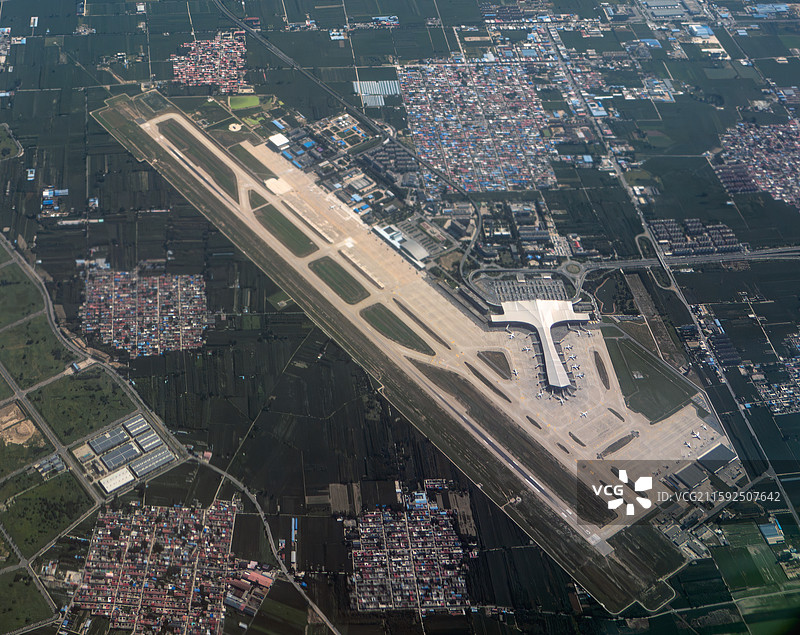 石家庄正定国际机场航拍图图片素材