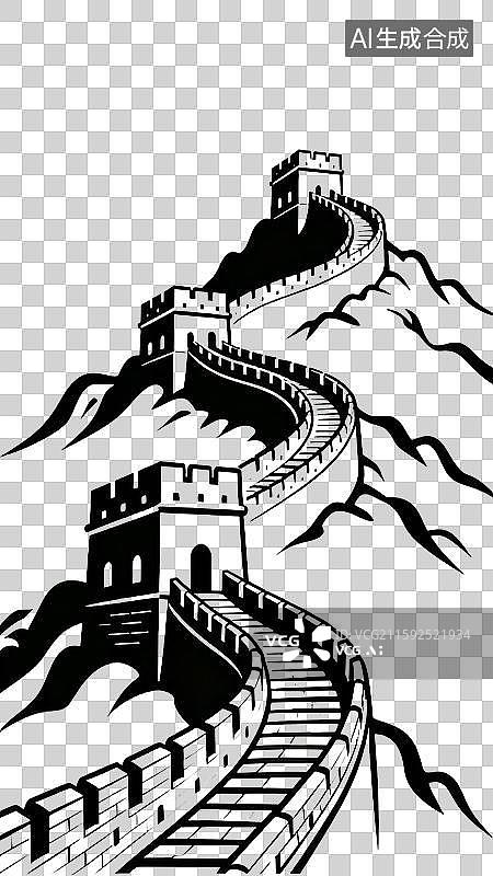 【AI数字艺术】长城免抠素材图片素材