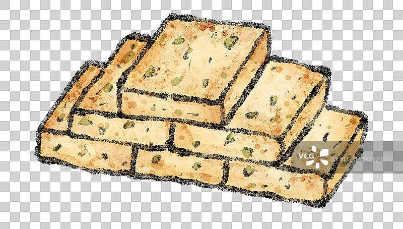 潮汕美食插画-菜头粿图片素材