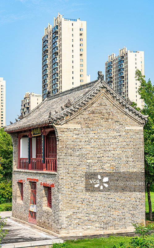 山东省济宁市兖州青莲公园青莲阁建筑景观图片素材