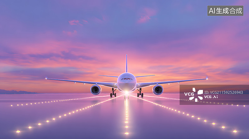 【AI数字艺术】飞机跑道背景图片素材