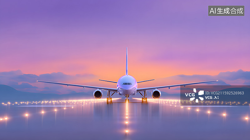 【AI数字艺术】飞机跑道背景图片素材
