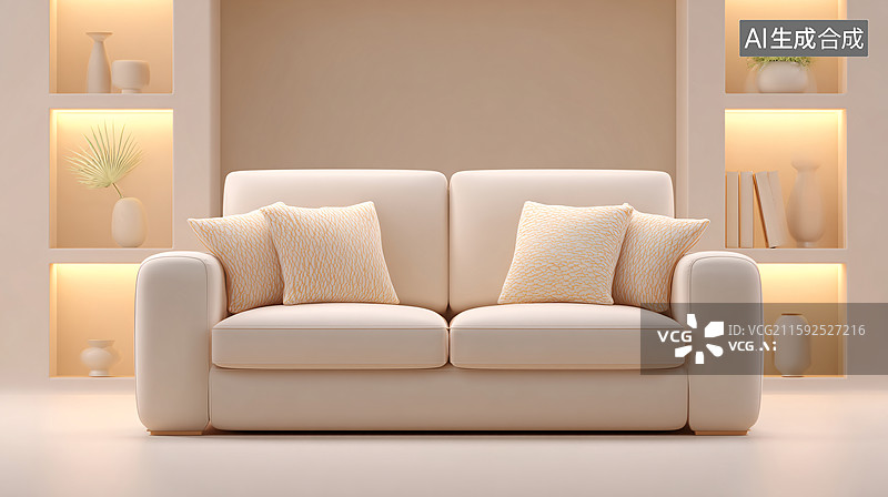 【AI数字艺术】现代舒适沙发背景图片素材