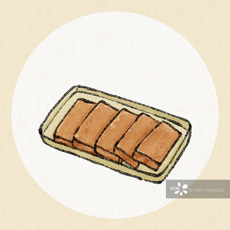 潮汕美食插画-甜粿图片素材