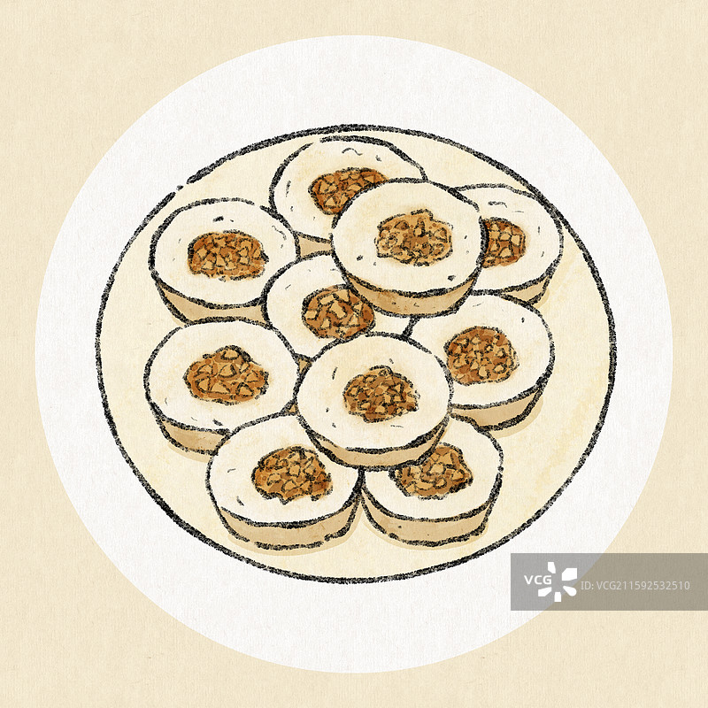 潮汕美食插画-咸水粿图片素材