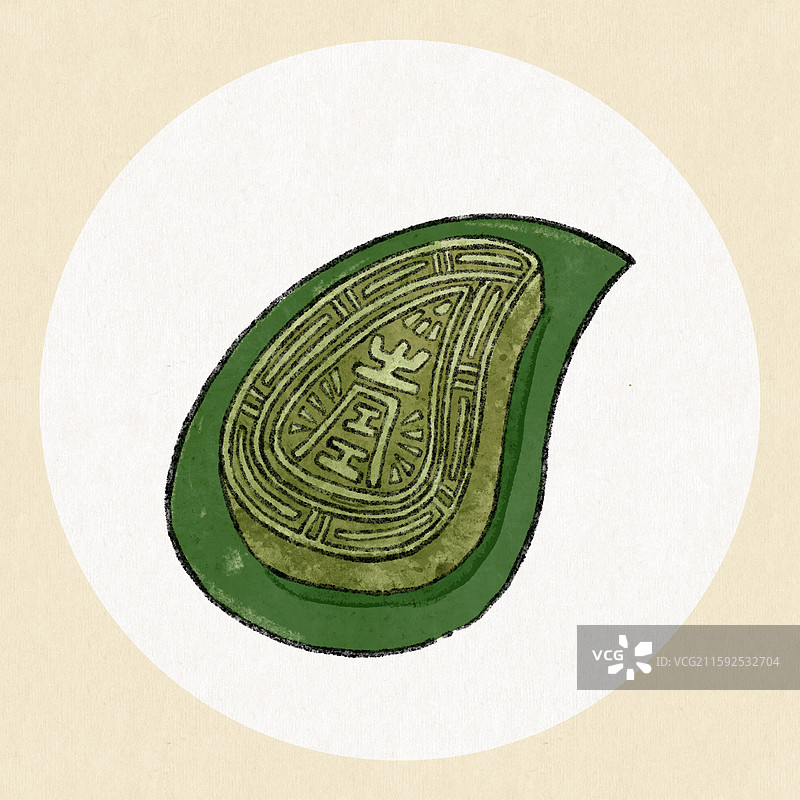 潮汕美食插画-鼠壳粿图片素材