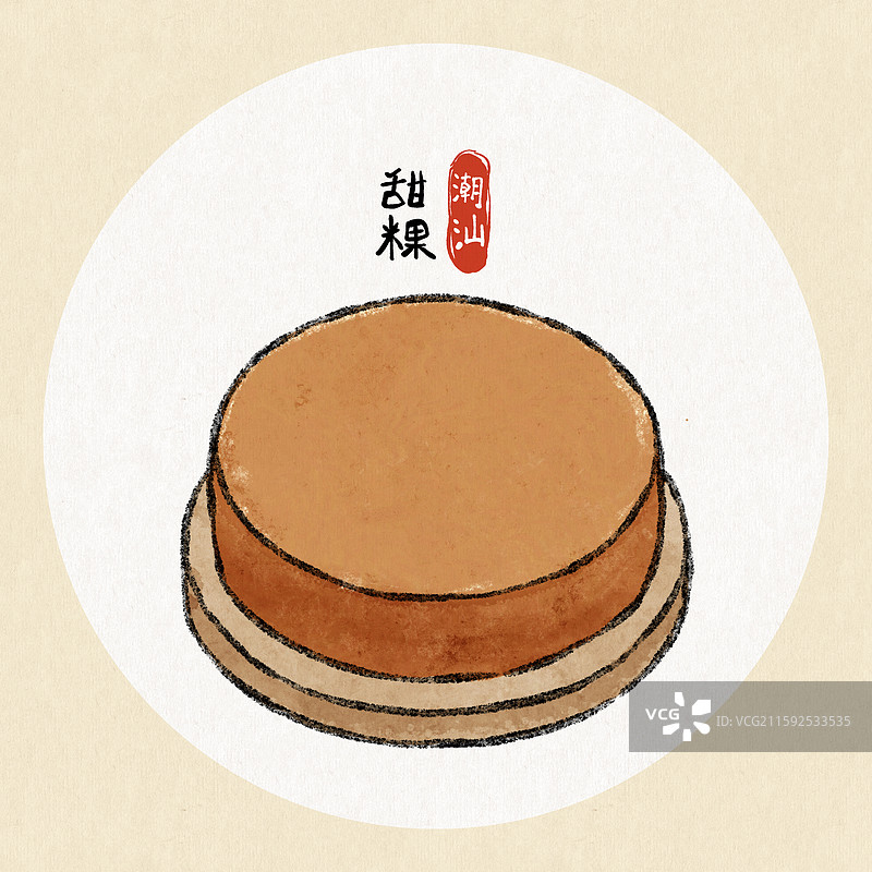 潮汕美食插画-甜粿图片素材