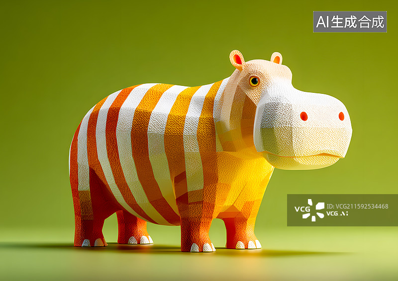 【AI数字艺术】一只卡通大河马图片素材