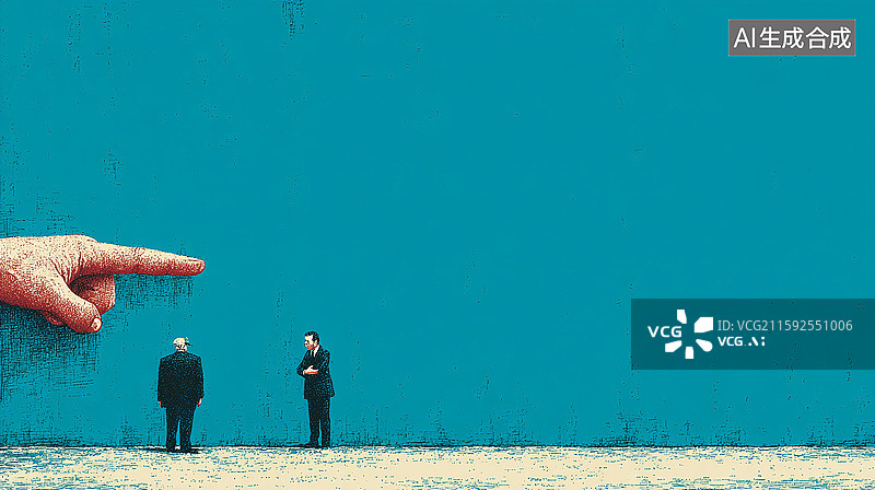 【AI数字艺术】权威之下的渺小个体图片素材