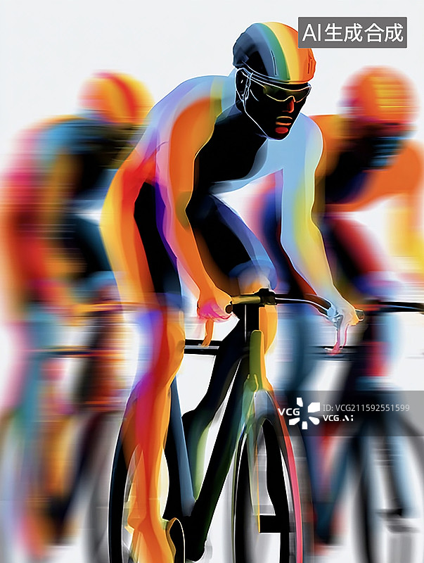 【AI数字艺术】速度与激情的自行车赛图片素材