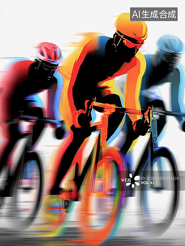 【AI数字艺术】速度与激情的自行车赛图片素材