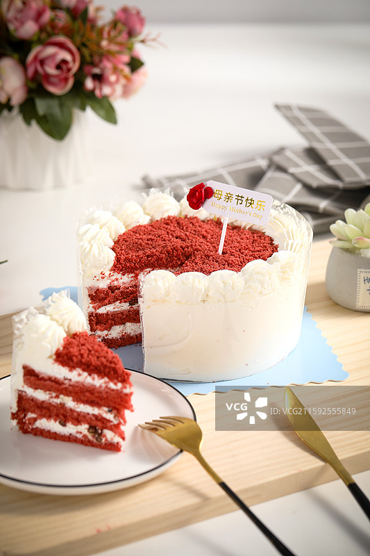红丝绒蛋糕图片素材