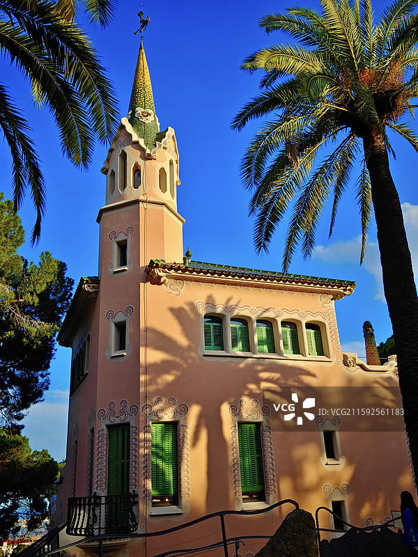 巴塞罗那奎尔公园的高迪住宅博物馆图片素材