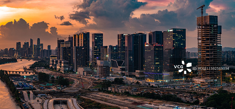 米娜台风前的鱼珠湾图片素材