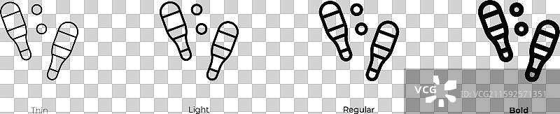 杂耍图标，细体、常规体和粗体风格图片素材