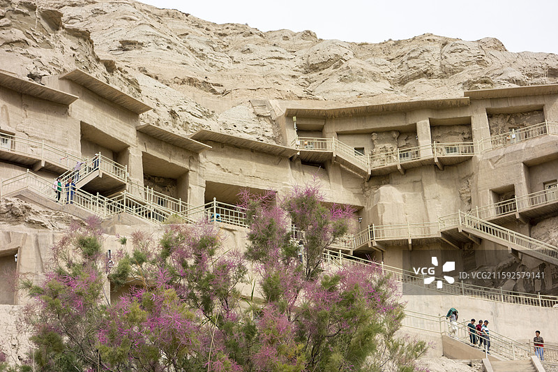 新疆阿克苏拜城县“克孜尔石窟”图片素材