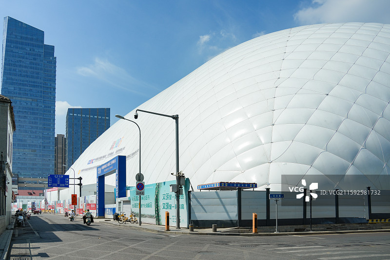 施工现场气膜类建筑图片素材