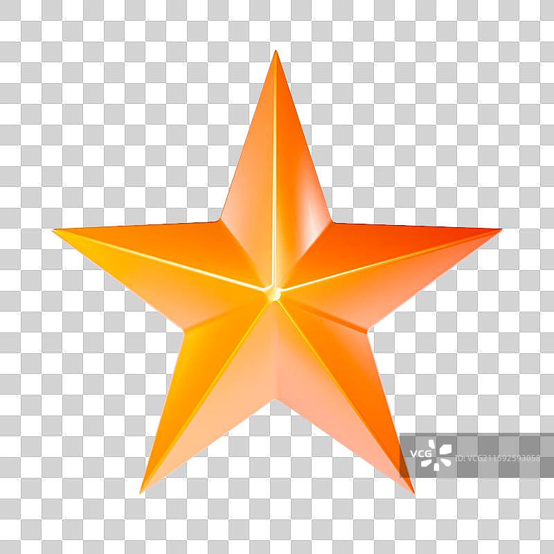 3D立体五角星元素图片素材