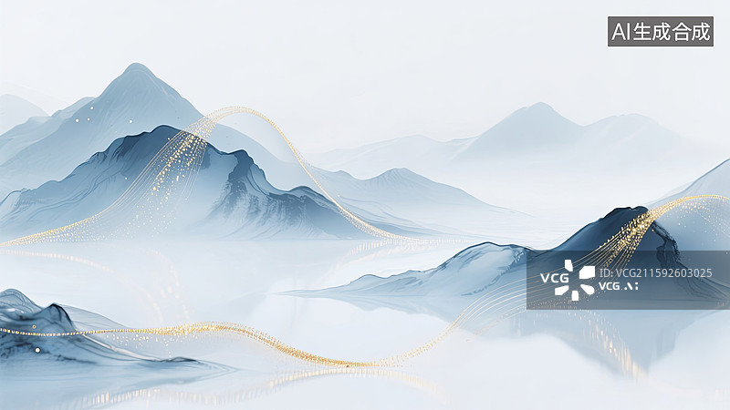 【AI数字艺术】国风水墨山水抽象背景图片素材