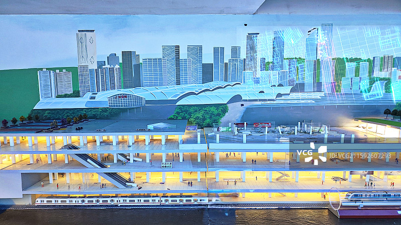 广州南站轨道交通换乘大厅模型图片素材