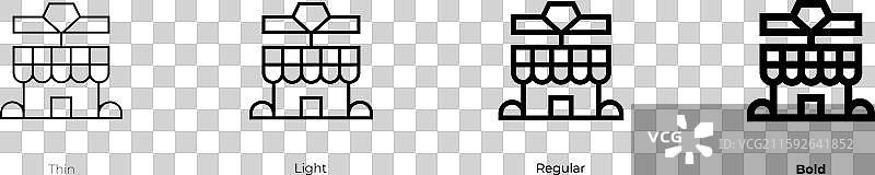 珠宝店图标，细体、常规体和粗体图片素材