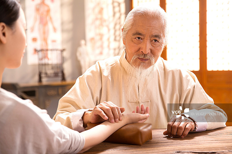 中医号脉图片素材