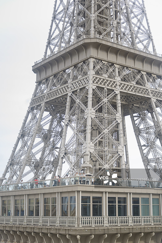 澳门巴黎人度假村巴黎铁塔远景外部景观特写图片素材