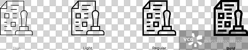 法律文件图标，细体、常规体和粗体图片素材