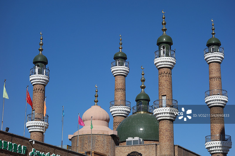 新疆乌鲁木齐市二道桥大巴扎清真寺图片素材
