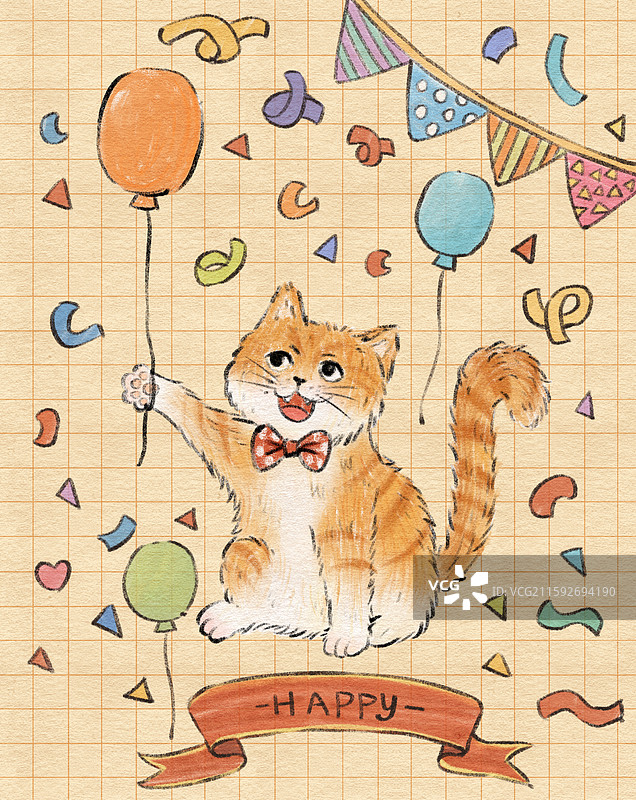 可爱小猫插画图片素材