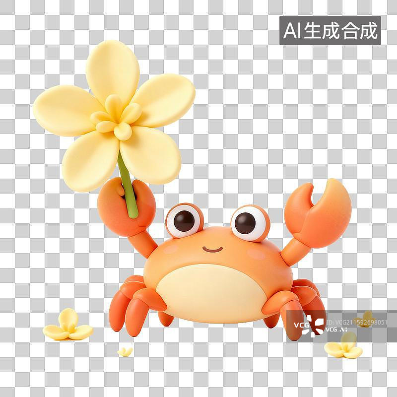 【AI数字艺术】中秋节元素3D卡通萌系月亮月饼月兔桂花螃蟹美食等免抠图图片素材