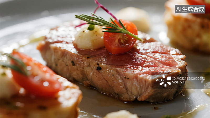 【AI数字艺术】味蕾的盛宴：精致料理的艺术图片素材