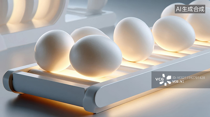 【AI数字艺术】自动化蛋类生产流程图片素材